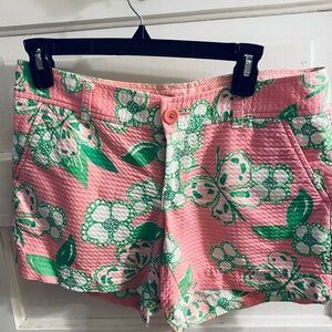 Lilly Pulitzer Callahan Pink and Green Patterned Women's Shorts